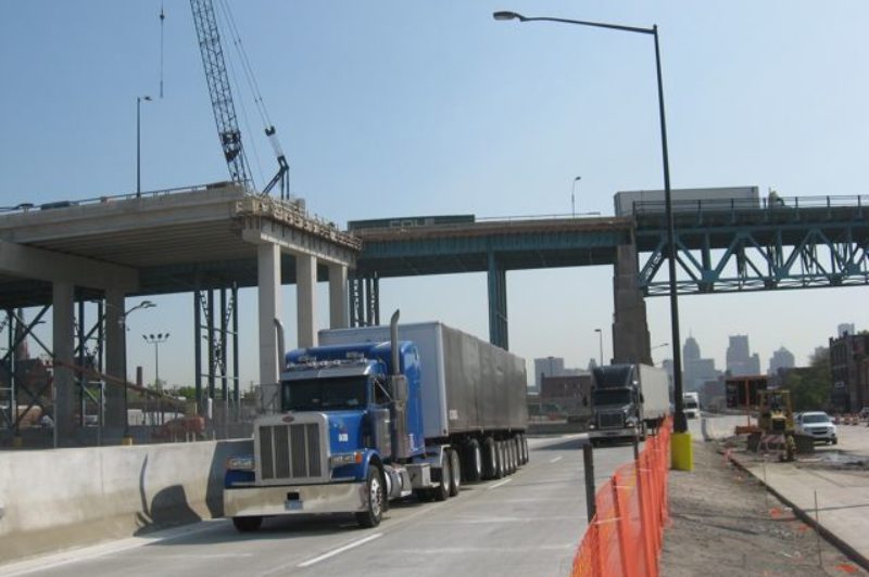 Trucks crossing the border into Detroit now enjoy quicker access to the freeway.