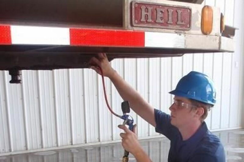 Air is injected into an upper coupler to ensure there are no leaks.