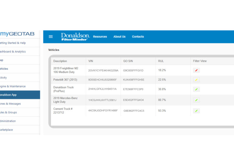 Donaldson, Geotab join forces on Filter Minder article image