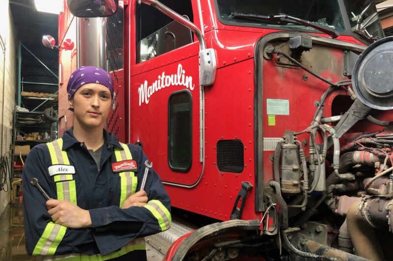 Alex Kis embraces rare role as a female truck technician article image