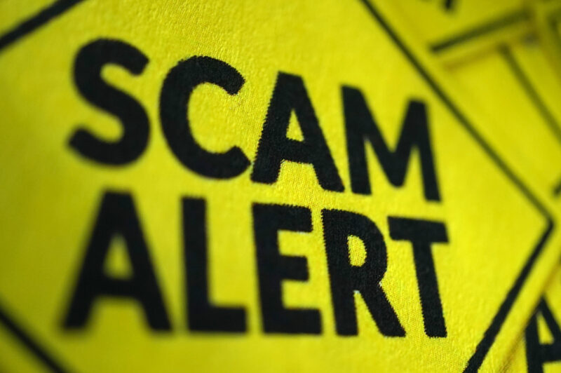 scam alert warning sign