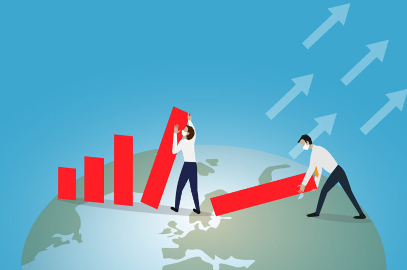 Covid-19 economic recovery illustration