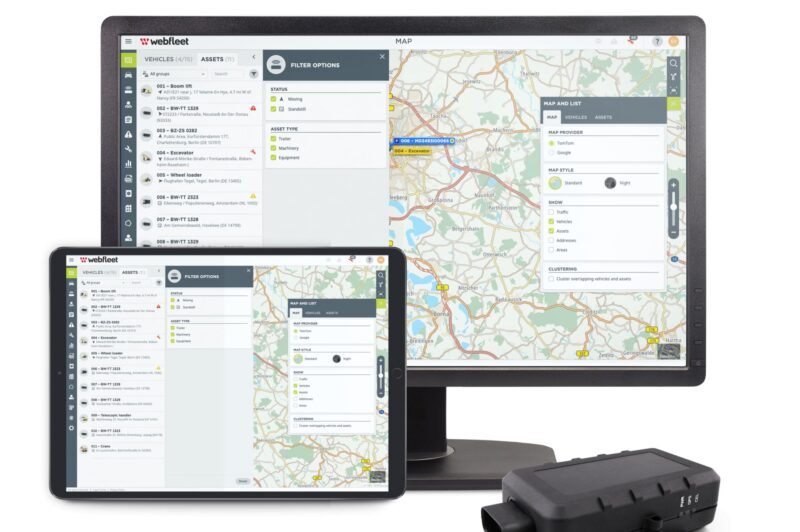 Webfleet asset tracking interface