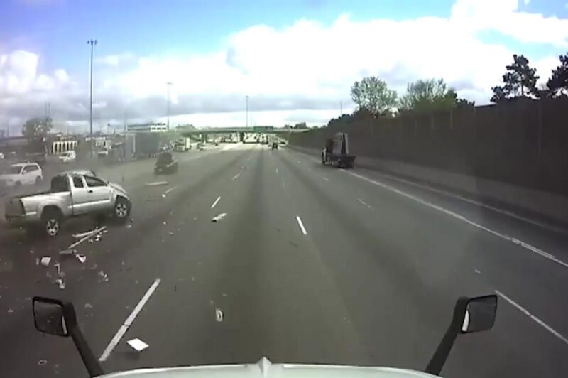 Screen capture of accident footage