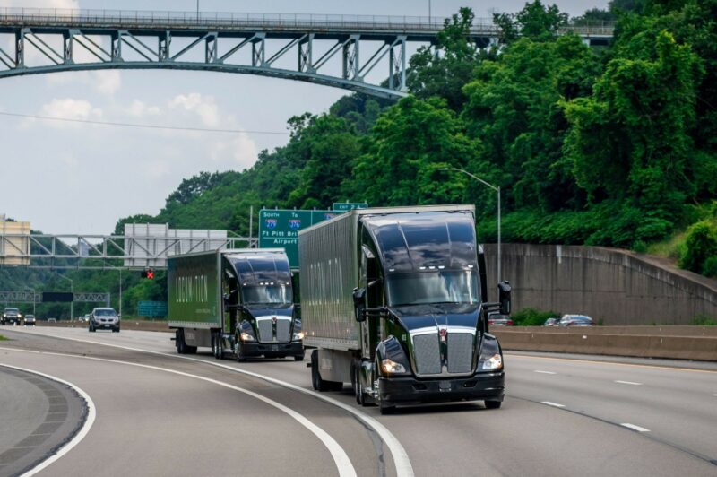 Locomation trucks on highway
