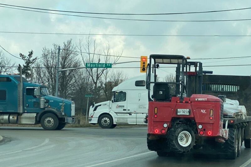 Trucks on Mayfield Road