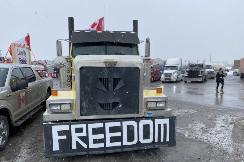 truck driver vaccine protest