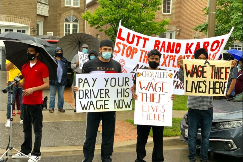 Truck driver takes wage protest to Brampton employer's home article image