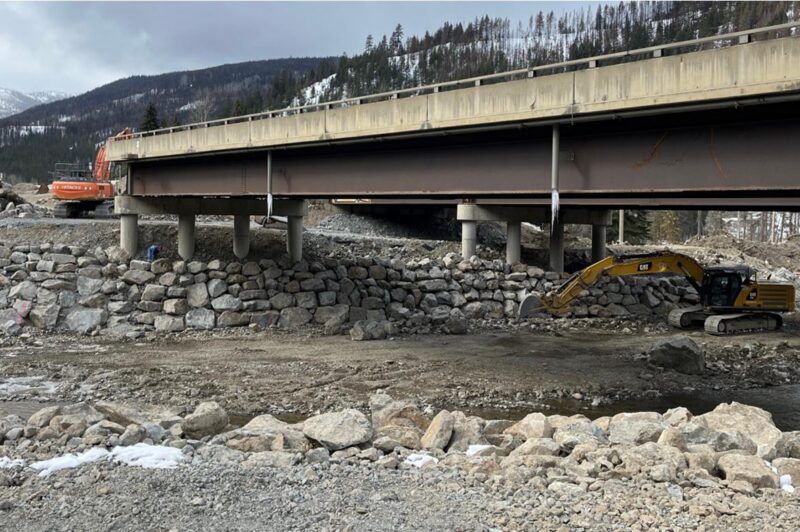 Picture of work at a bridge on Highway 5 in B.C.