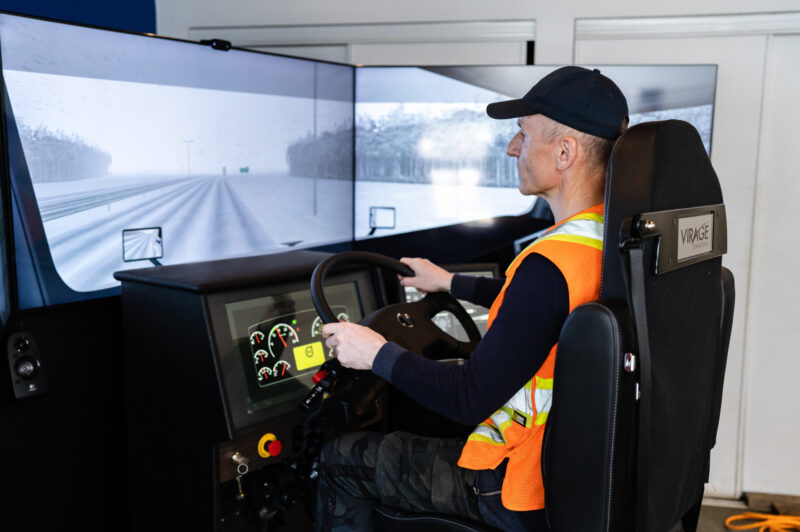 Student training on a driving simulator