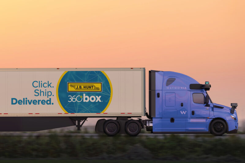 JB Hunt Waymo Wayfair truck