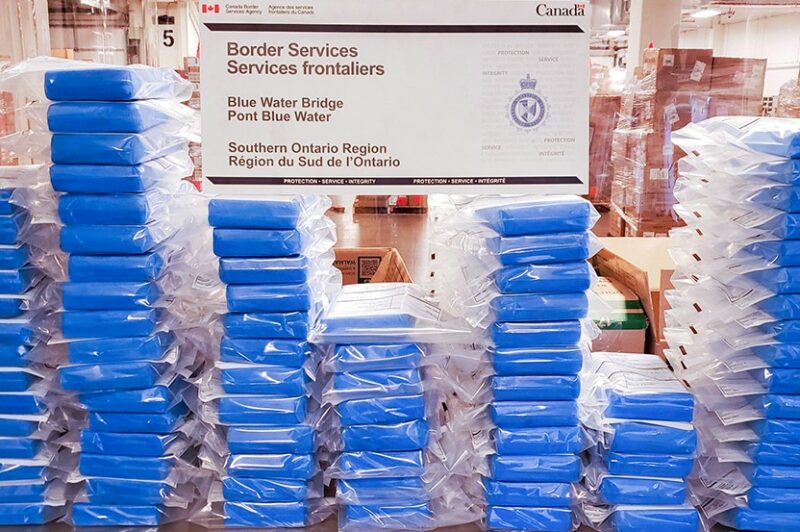 Picture of 84 kg of suspected cocaine seized from truck