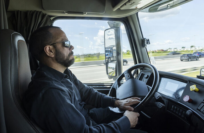 Picture of a driver in a truck