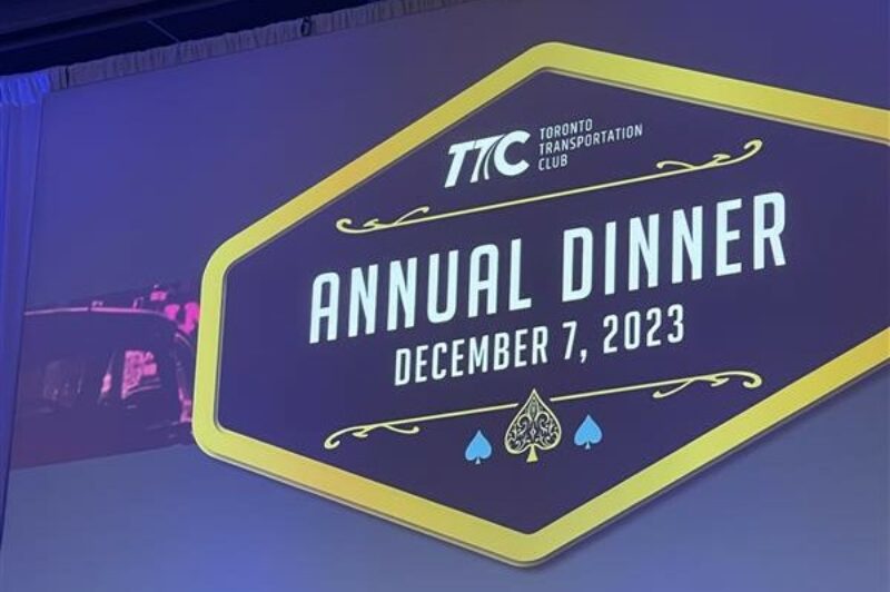 the screen is sowing TTC's logo and the date and the annual dinner