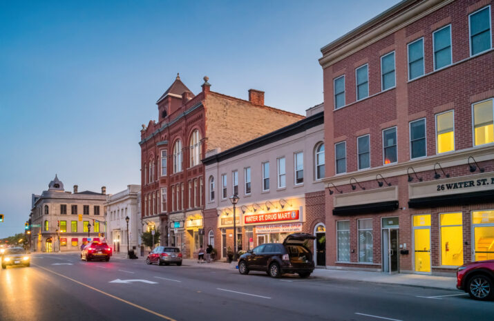 Picture of a street in downtown Cambridge, Ont.