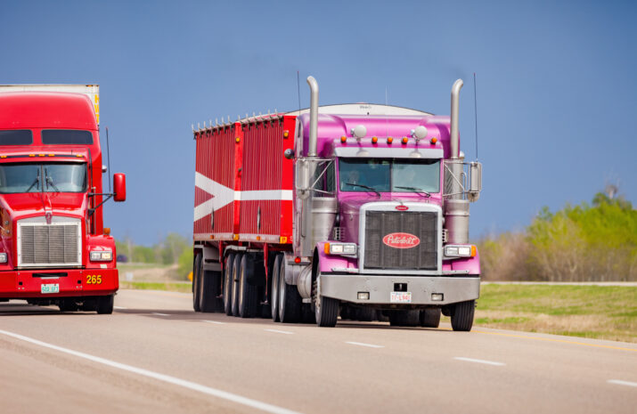 Picture of trucks on a highway