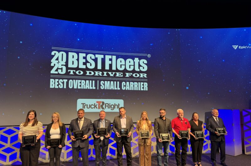 2025 Best Fleets to Drive For finalists in small fleet category on stage