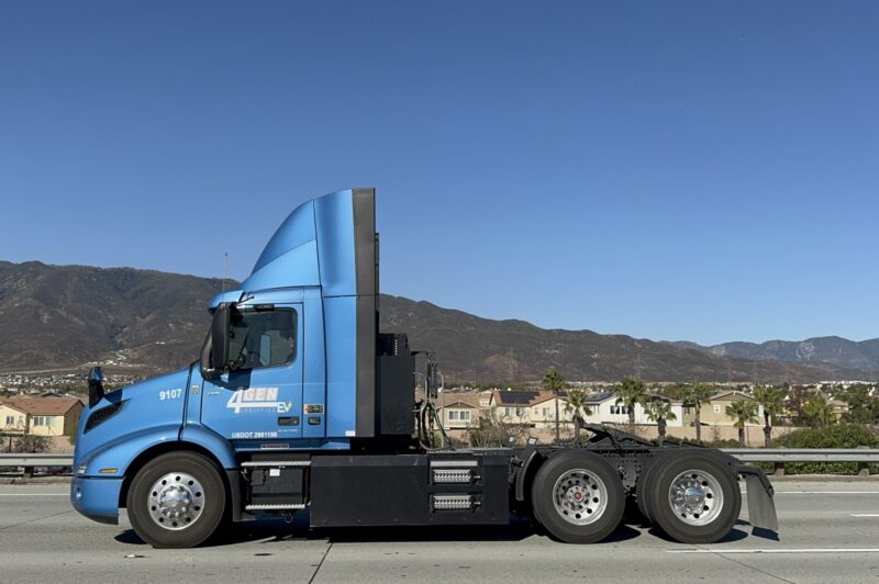 4Gen electric Volvo daycab on highway in California