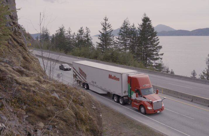 Mullen's CNG Truck on the road