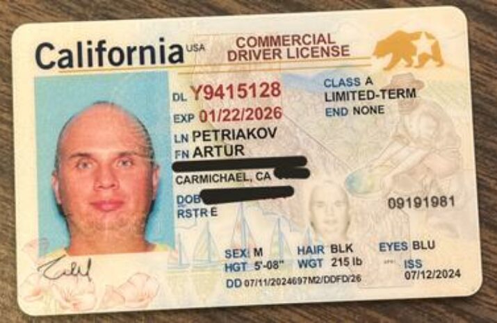 CDL seized from illegal truck driver in the US