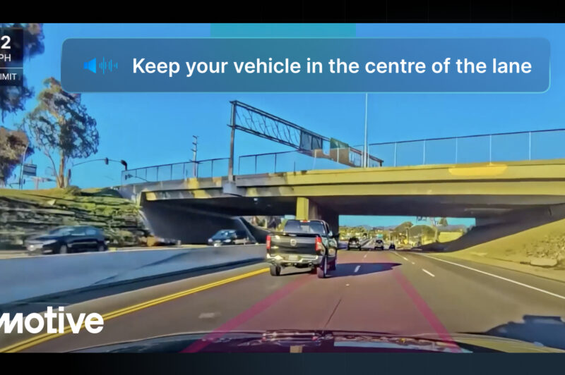 Motive's demo of AI-powered lane swerving detection