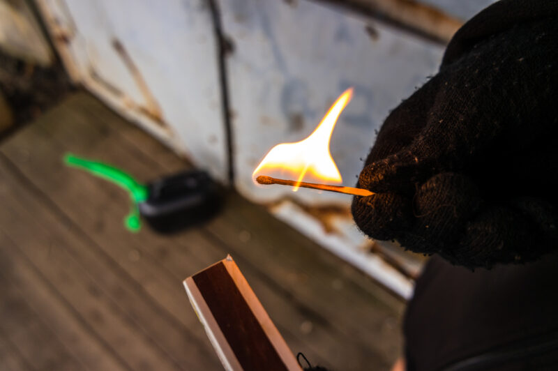 Picture of a lit matchstick