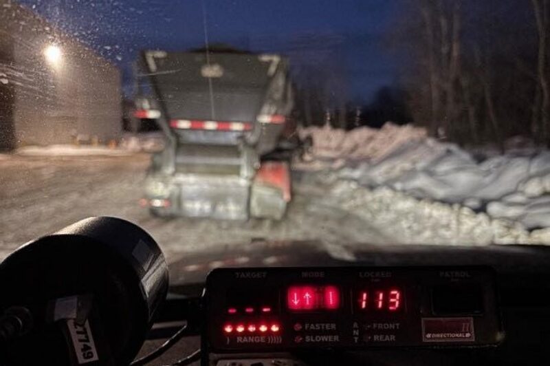 Picture of a truck on an icy street